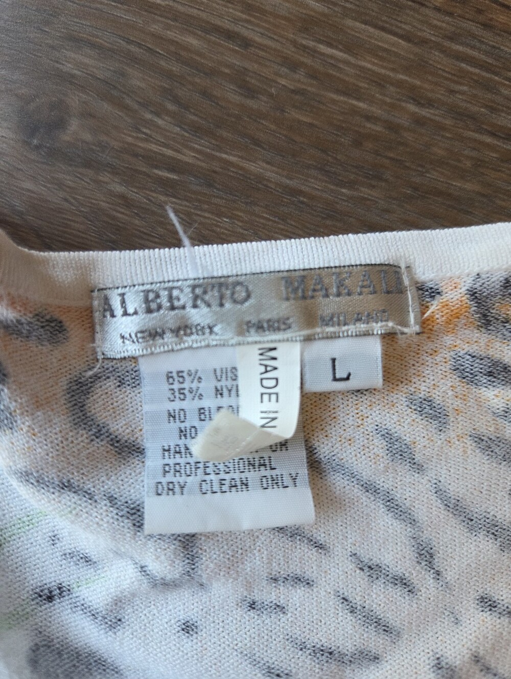Vintage Alberto Makali Tropical and Animal Leopard Print Rhinestone Blouse Shirt - Picture 6 of 10